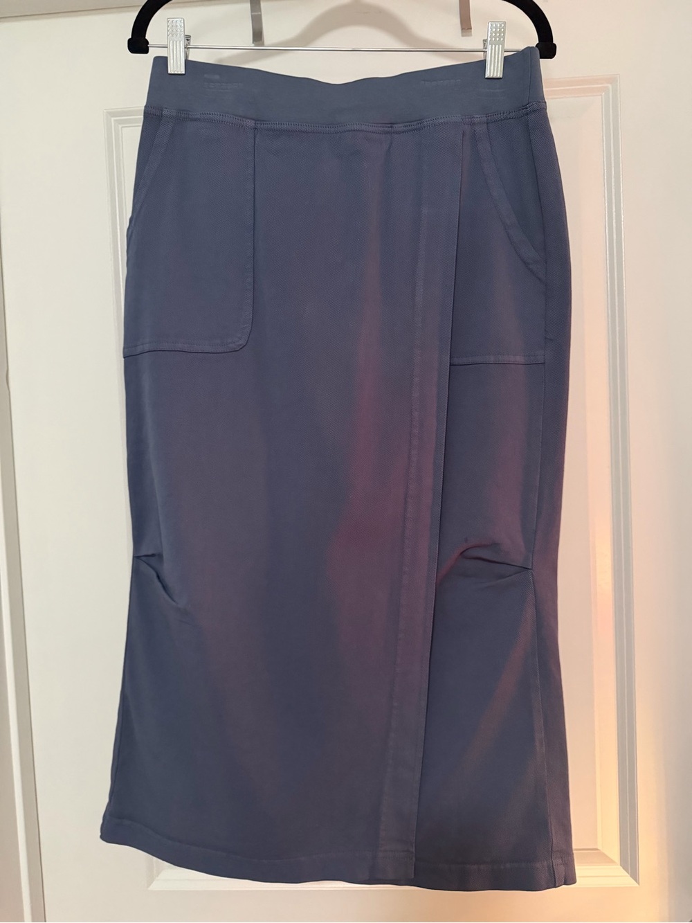 NWT XCVI Blue Cotton Stretch Utility Cargo Midi Maxi Skirt Size S